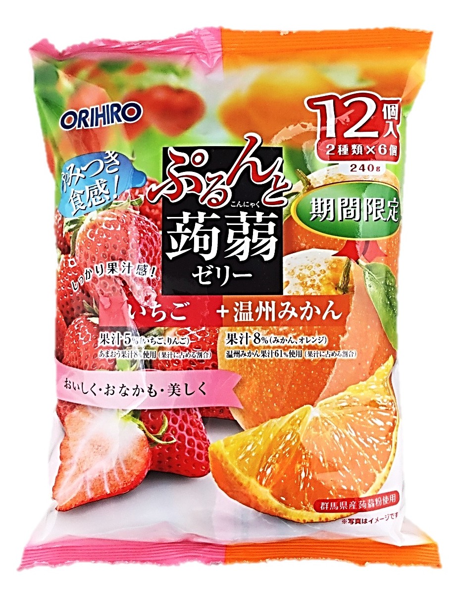 ぷるんと蒟蒻ゼリーいちご＋温州みかん12