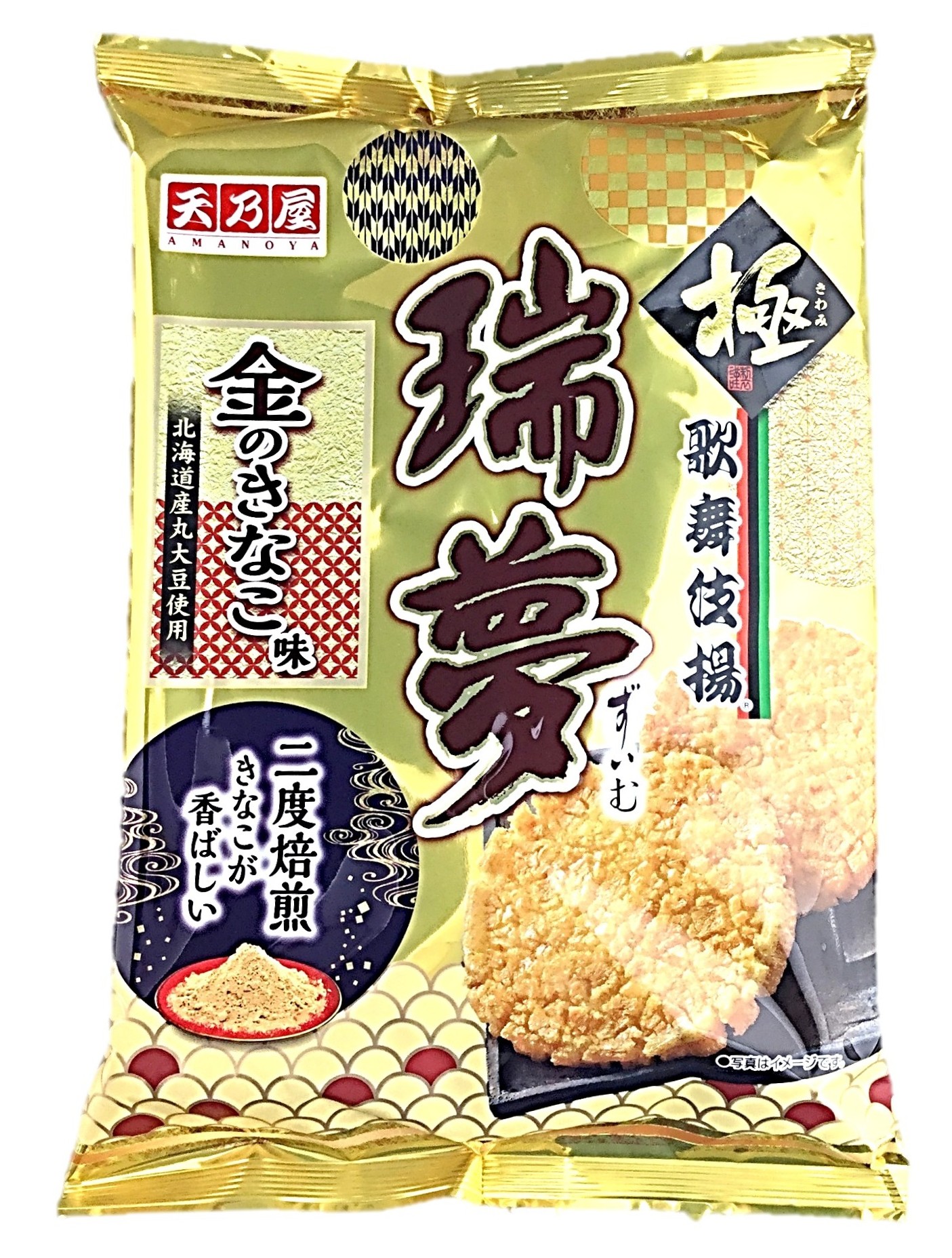 歌舞伎揚瑞夢金のきなこ味6枚 天乃屋