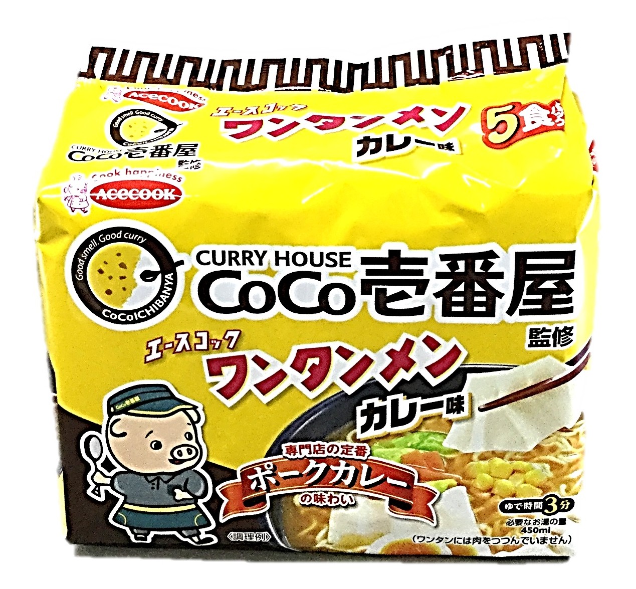 ワンタンメンCoCo壱監修カレー味5食4