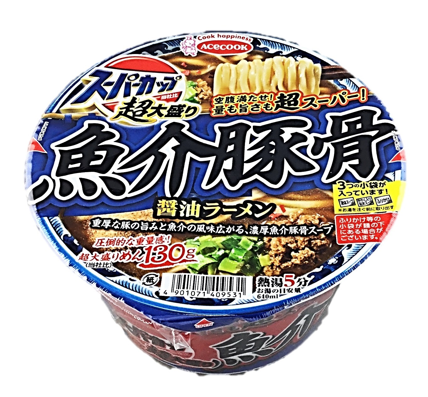 超大盛り 魚介豚骨醤油ラーメン168g