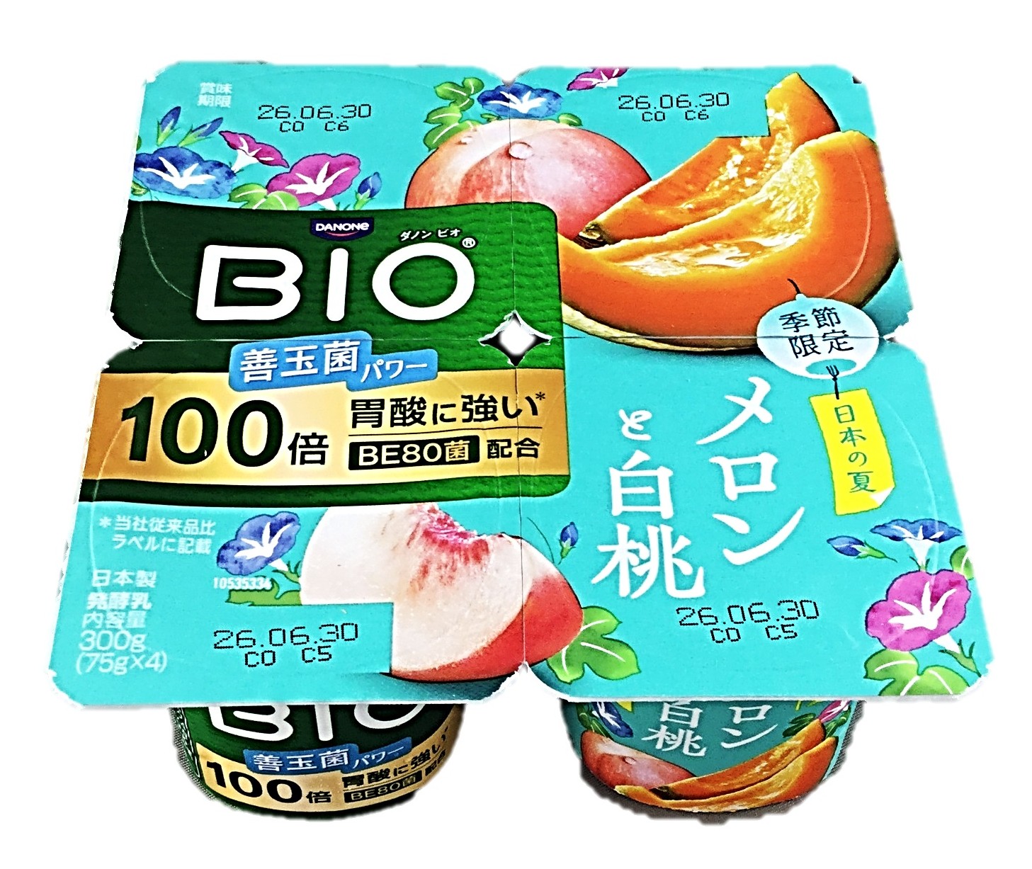 ビオ メロンと白桃75g×4 ダノン