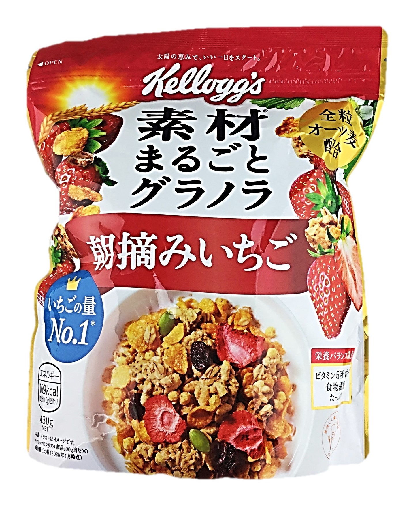 素材まるごとグラノラ 朝摘みいちご430