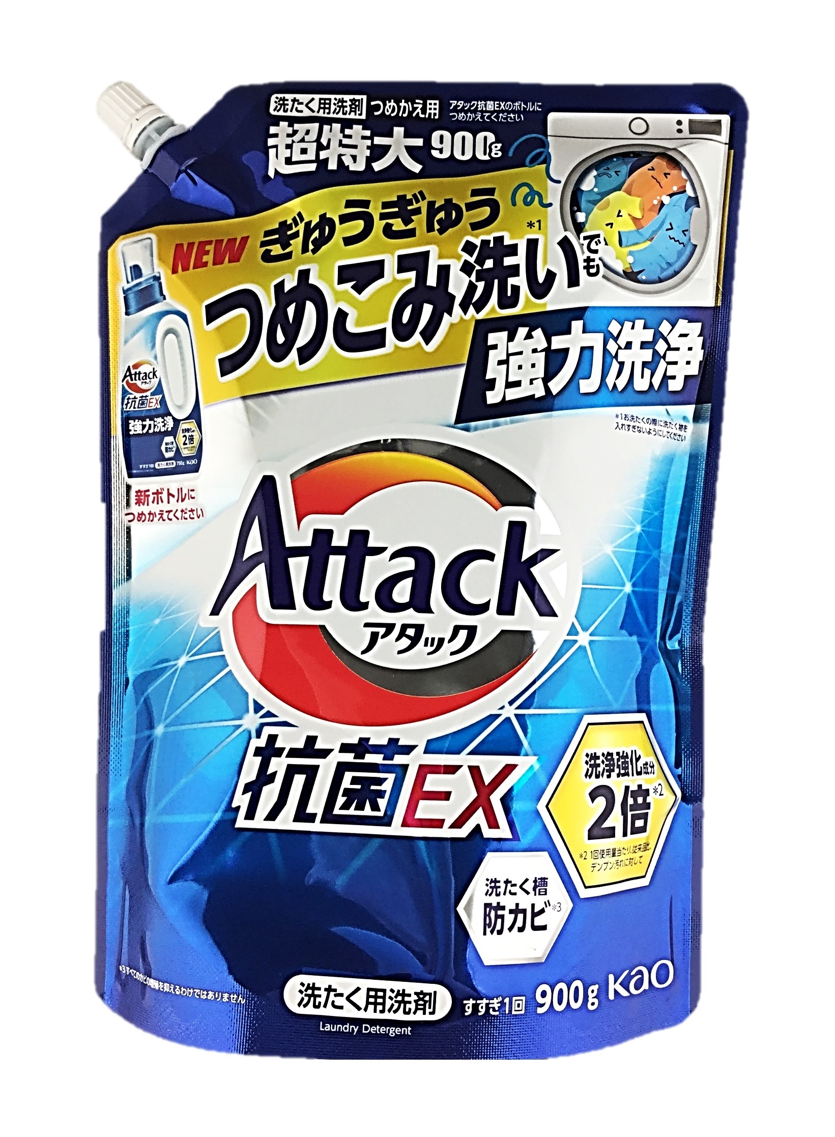 アタック抗菌EXつめかえ900g 花王