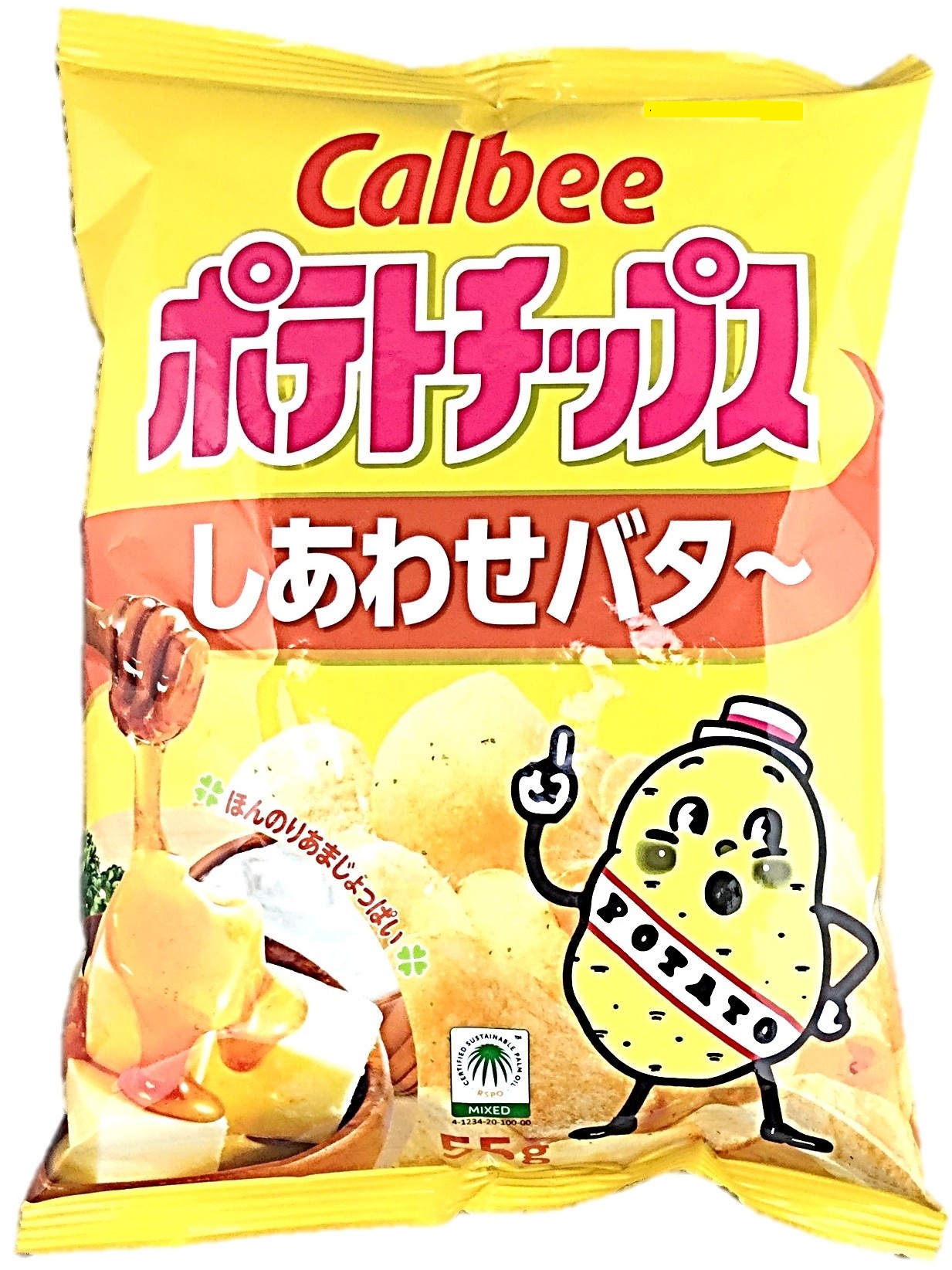 ポテトチップスしあわせバタ~55g カル
