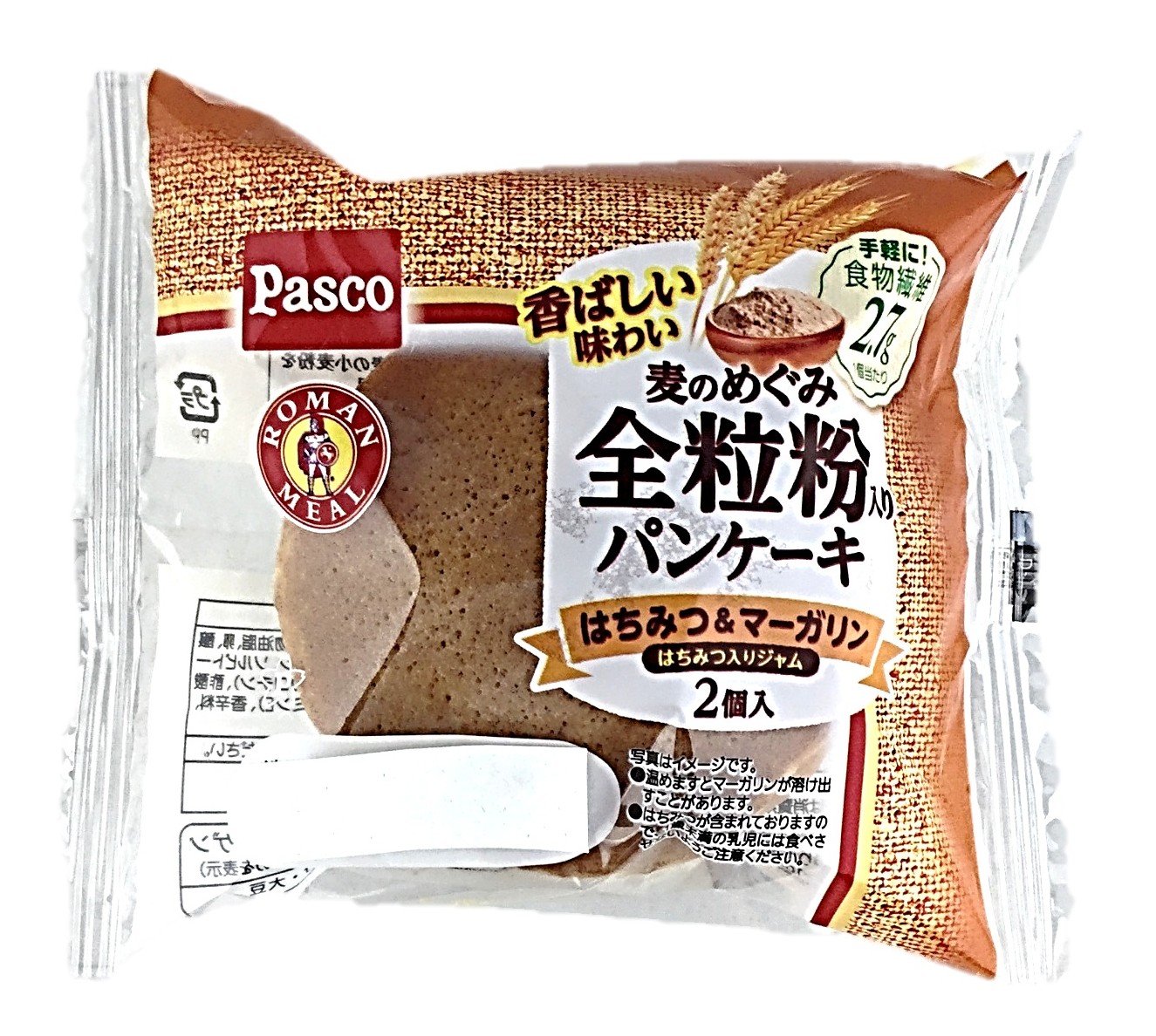 麦のめぐみ全粒粉入りパンケーキはちみつ&