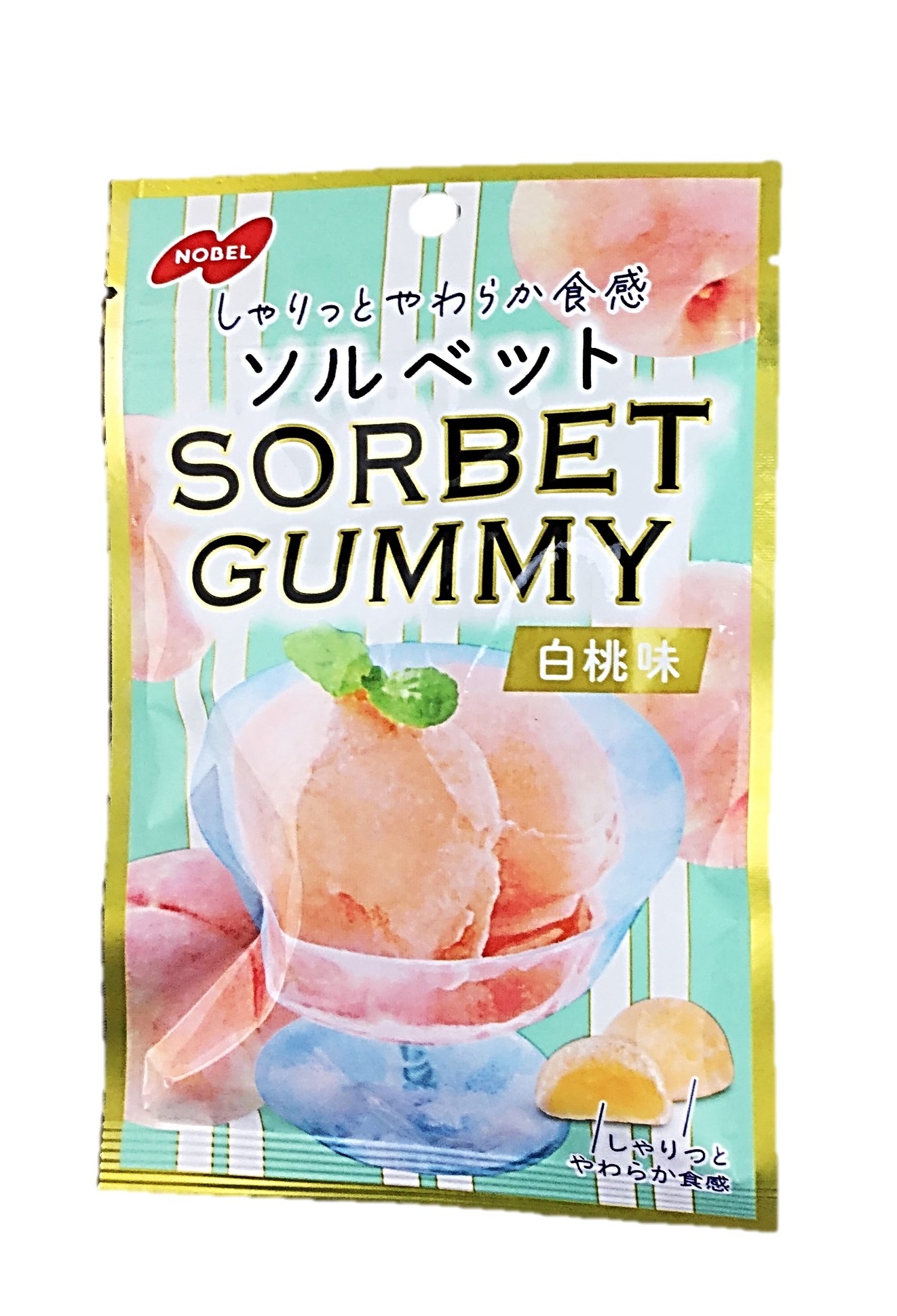 SORBETグミ 白桃味50g ノーベル