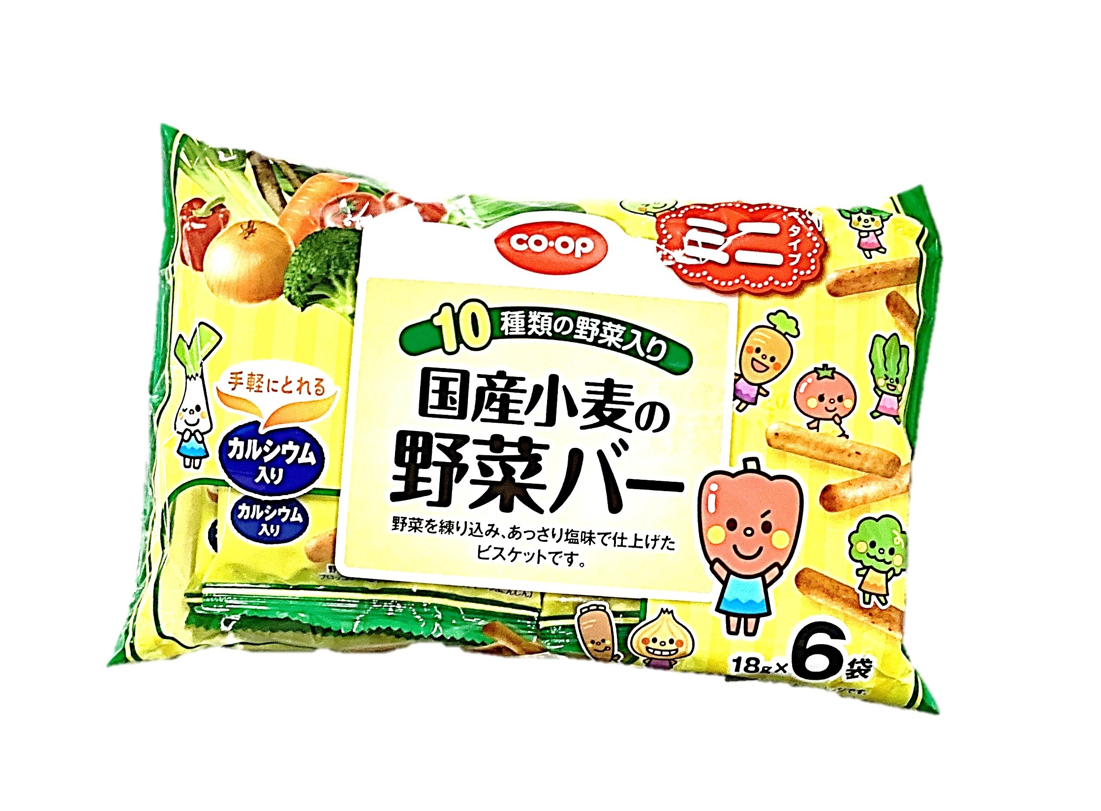 国産小麦の野菜バー ミニタイプ18g×6