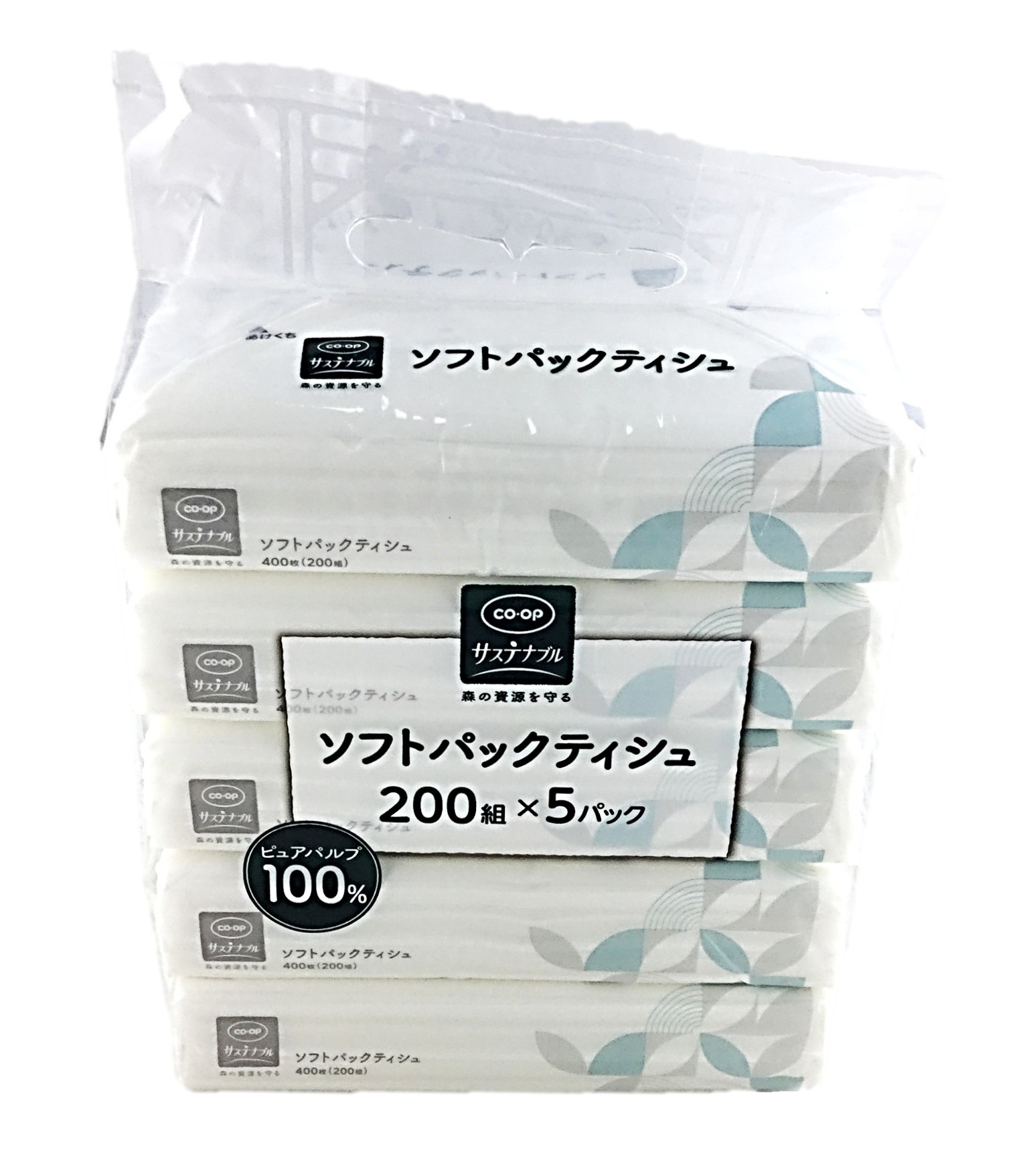 ソフトパックティシュ200組×5 コープ