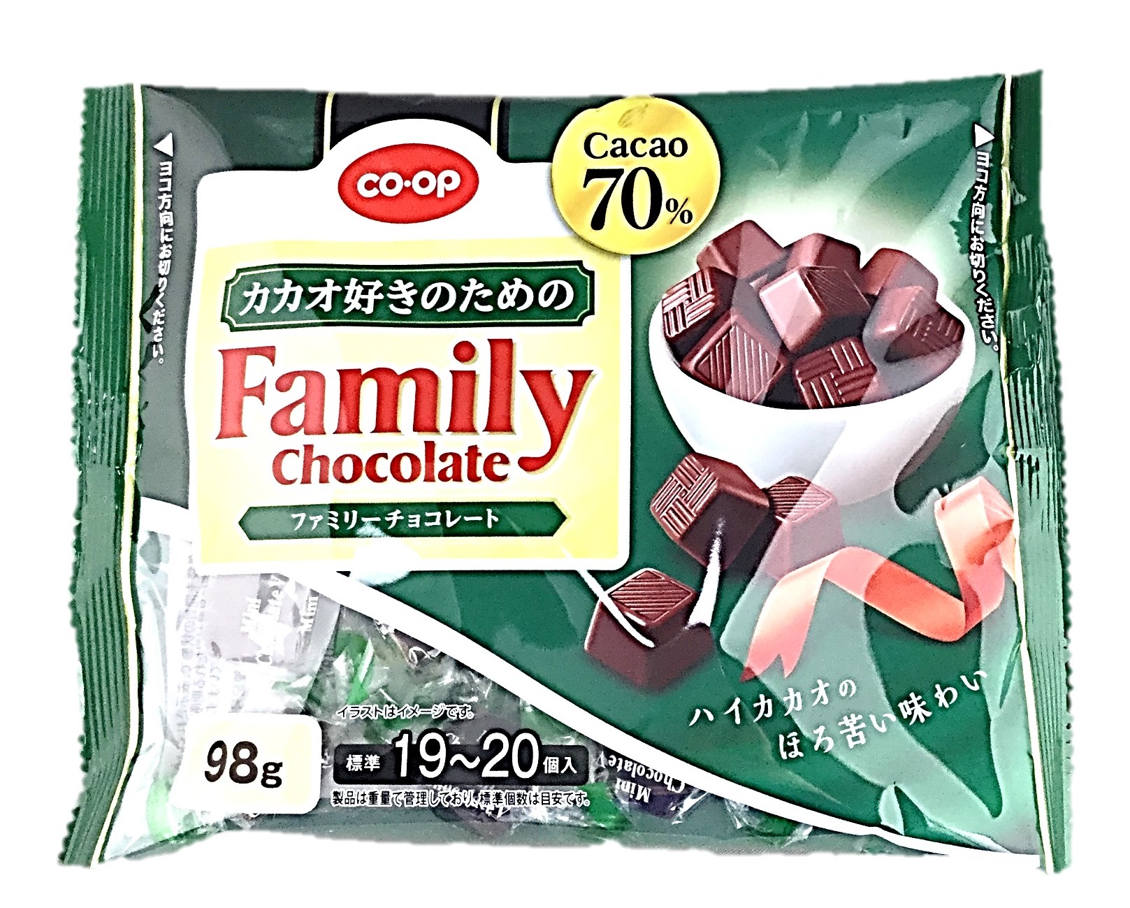 ファミリーチョコカカオ70%98g コー