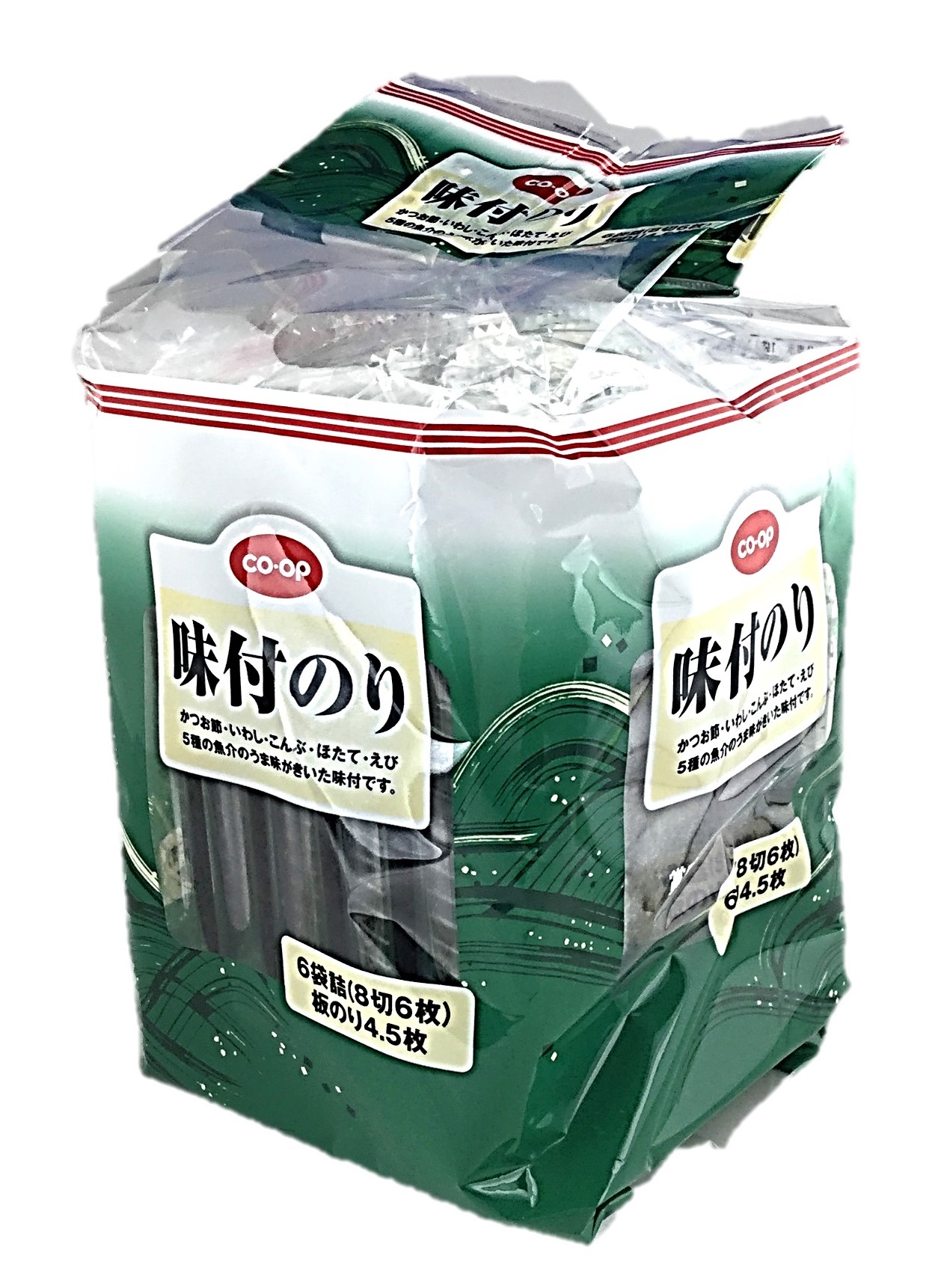味付のり 6袋詰板のり4.5枚 コープ