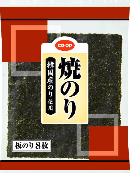 焼のり(韓国産のり使用)板のり8枚 コー