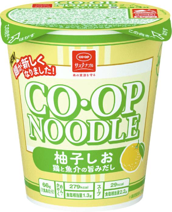 コープヌードル柚子しお66g コープ