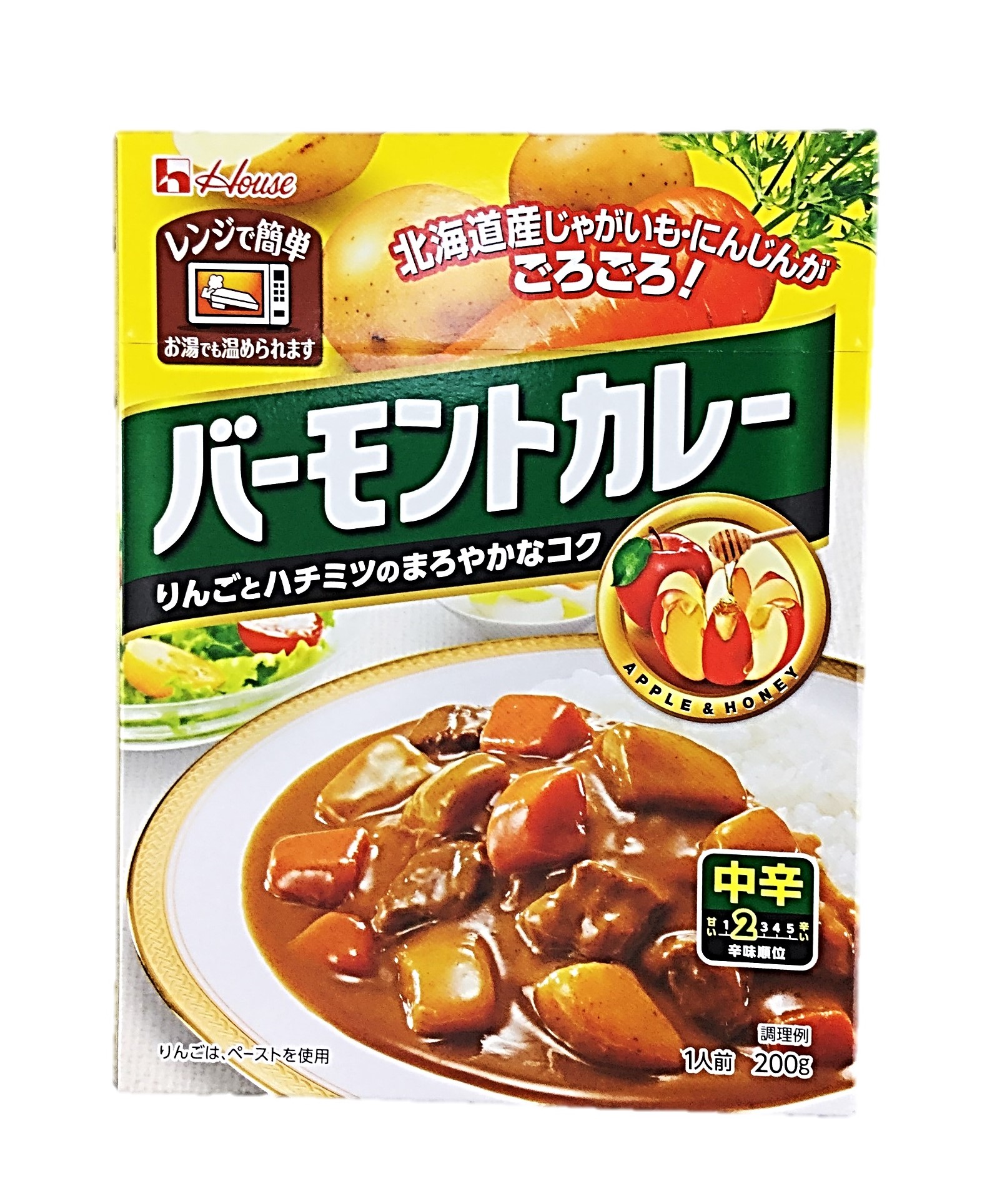 レトルトバーモントカレー 中辛200g