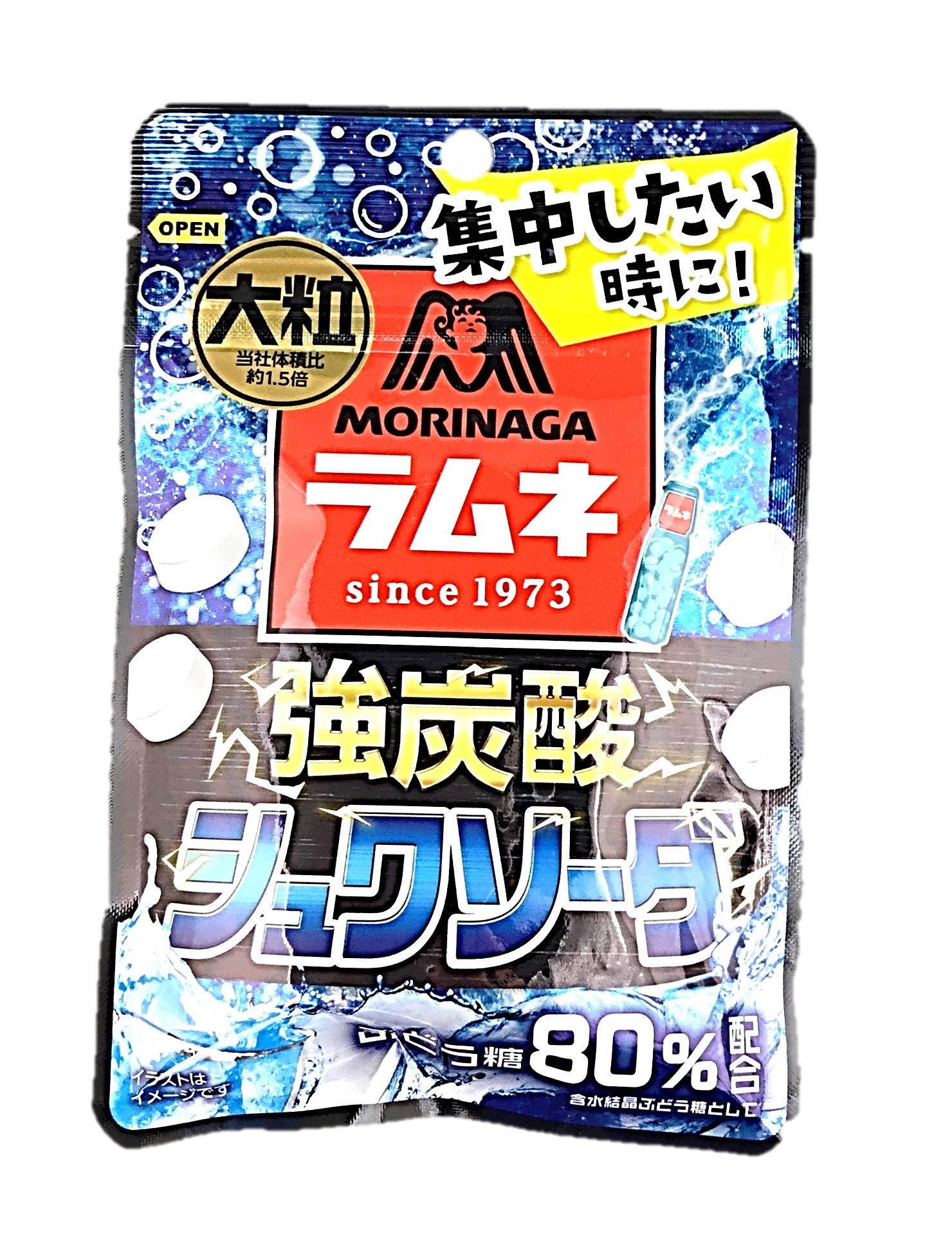 大粒ラムネ強炭酸シュワソーダ25g 森永