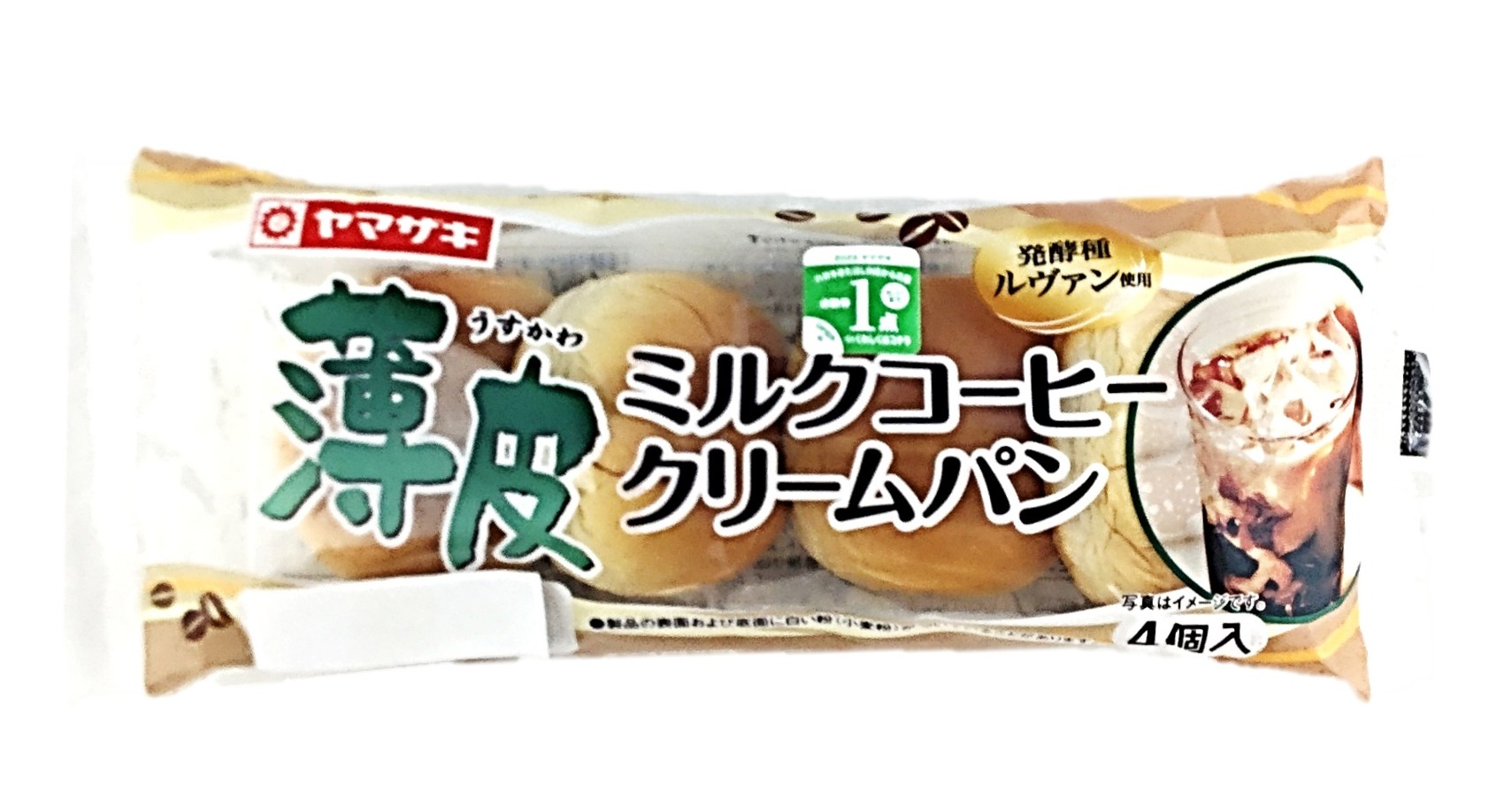 薄皮ミルクコーヒークリームパン4個 ヤマ