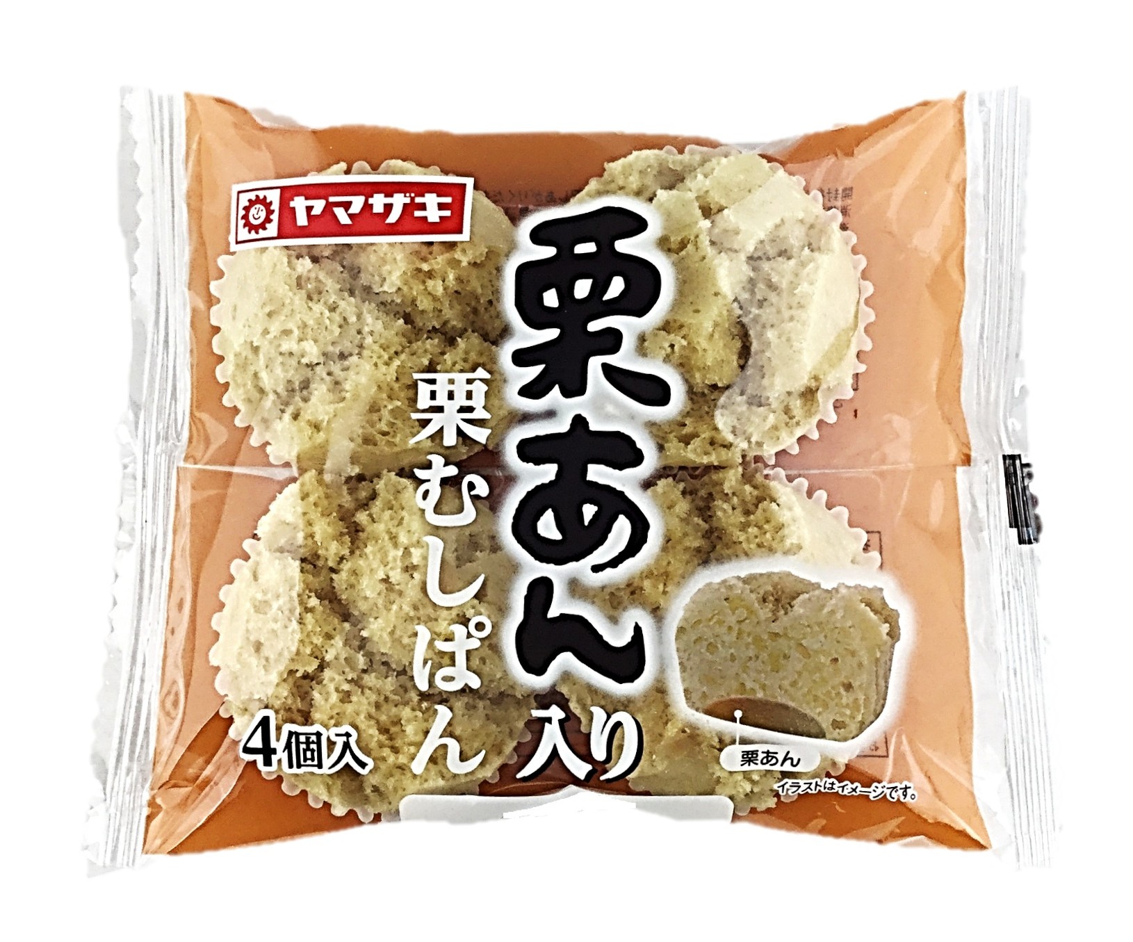 栗あん入り栗蒸しぱん4個 ヤマザキ