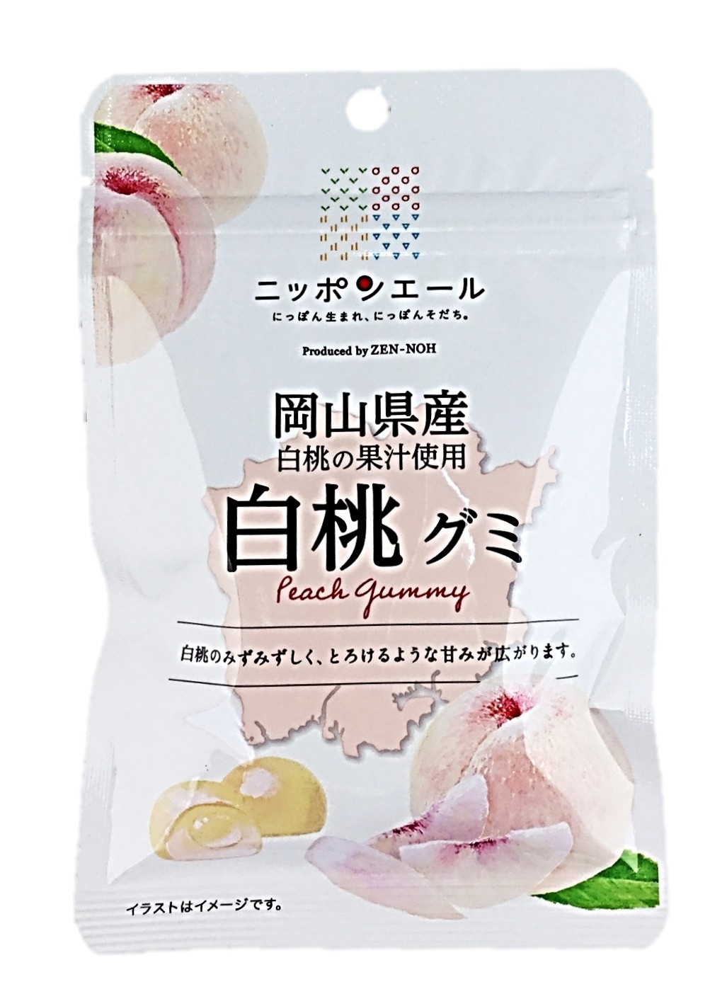 岡山県産白桃グミ40g 全国農協食品
