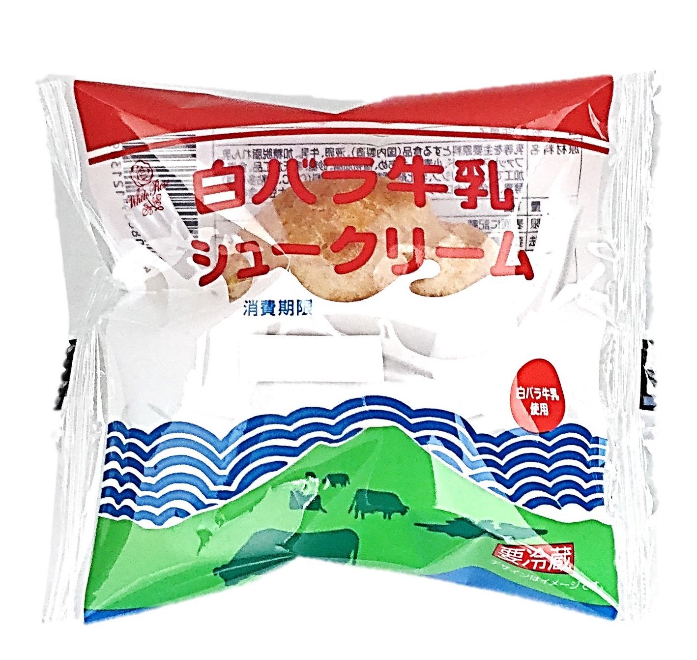 白バラ 牛乳シュークリーム1個 大山乳業