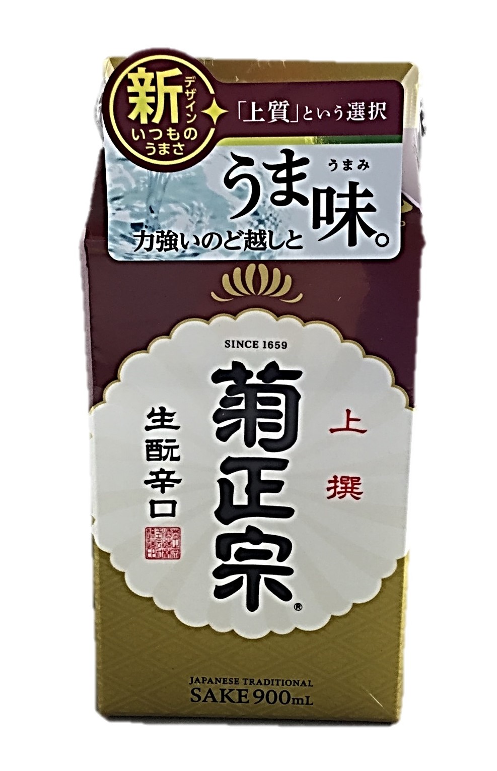 上撰さけパック生もと辛口900ml 菊正