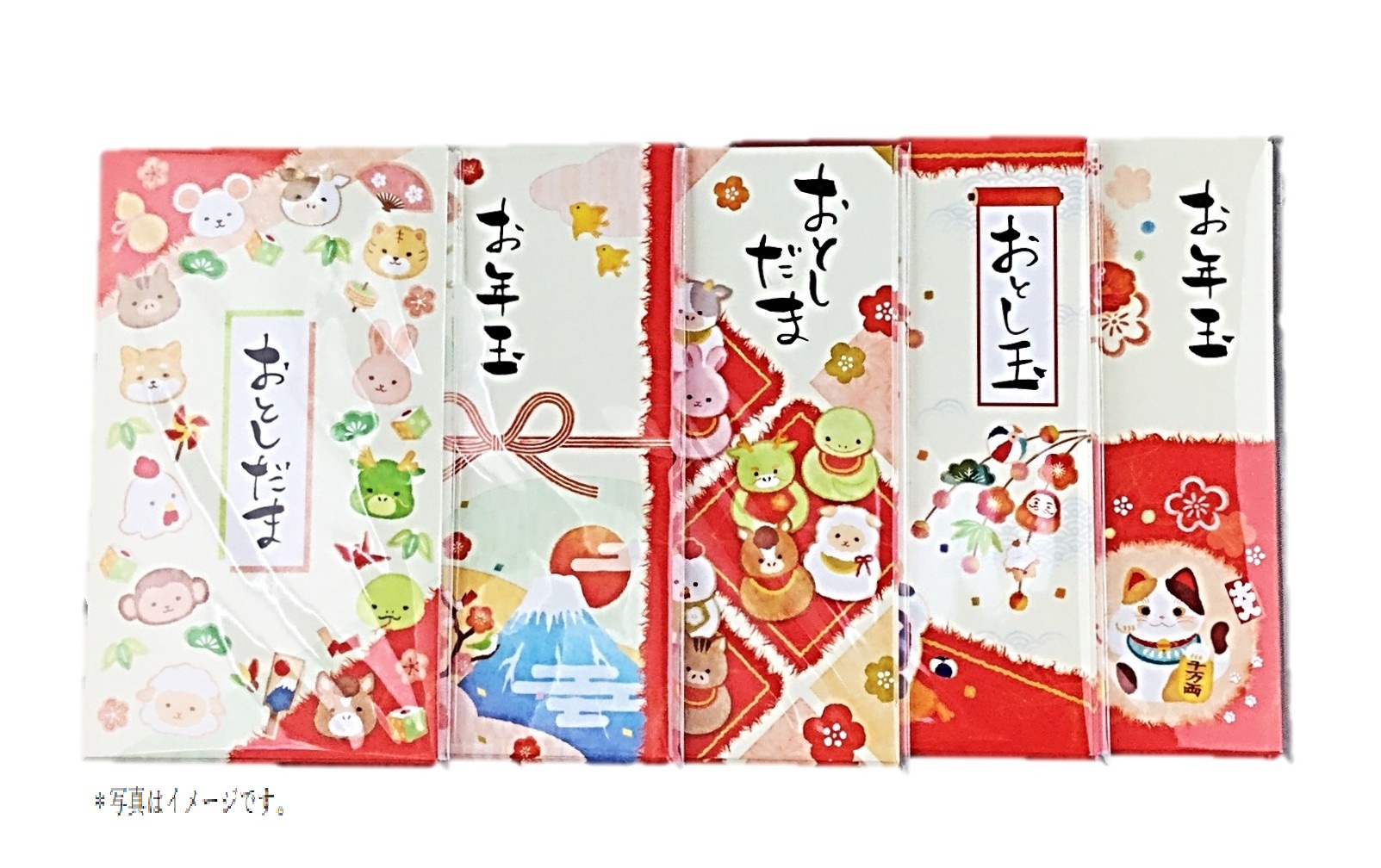 絵入ポチ袋 五型和風ファンシー7-637