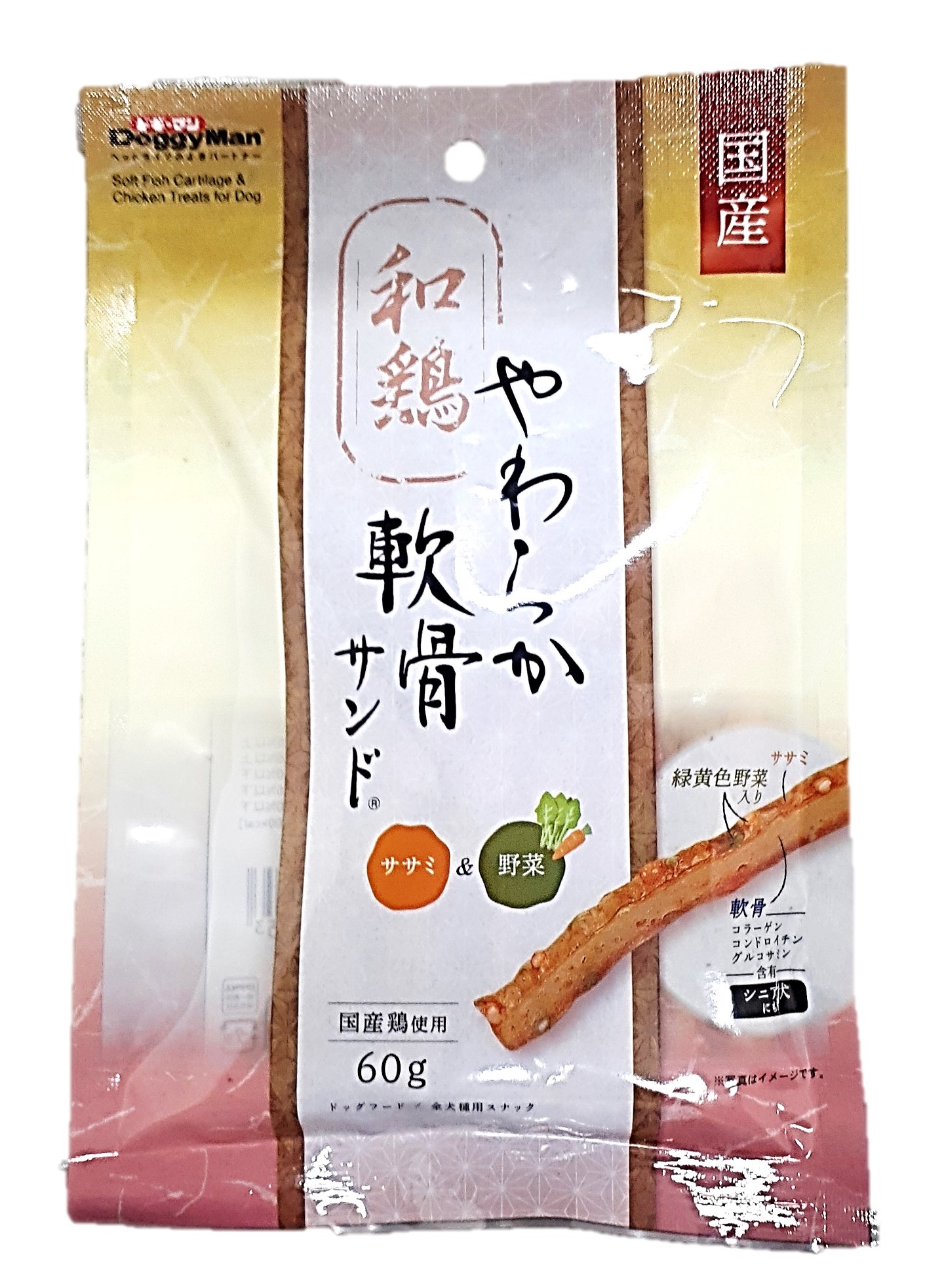 和鶏やわらか軟骨ささみ野菜60g ドギー