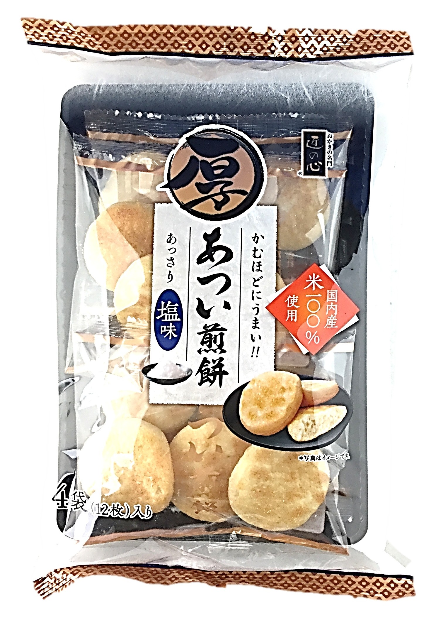 あつい煎餅 あっさり塩味12枚 丸彦