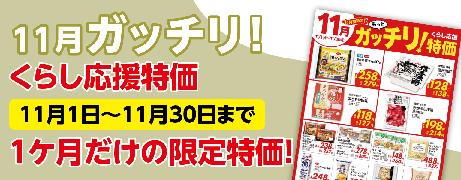 ガッチリ特価　11月