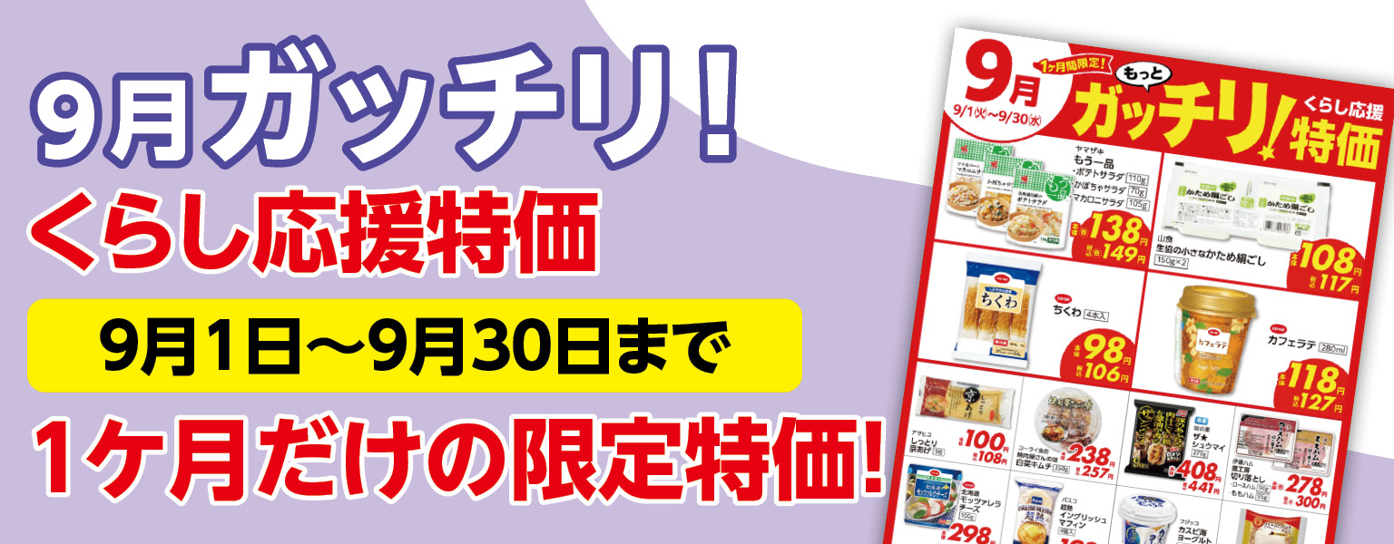 ガッチリ特価　9月